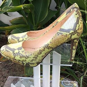 Cole Haan Lemon Ice Snake Print Platform Pumps